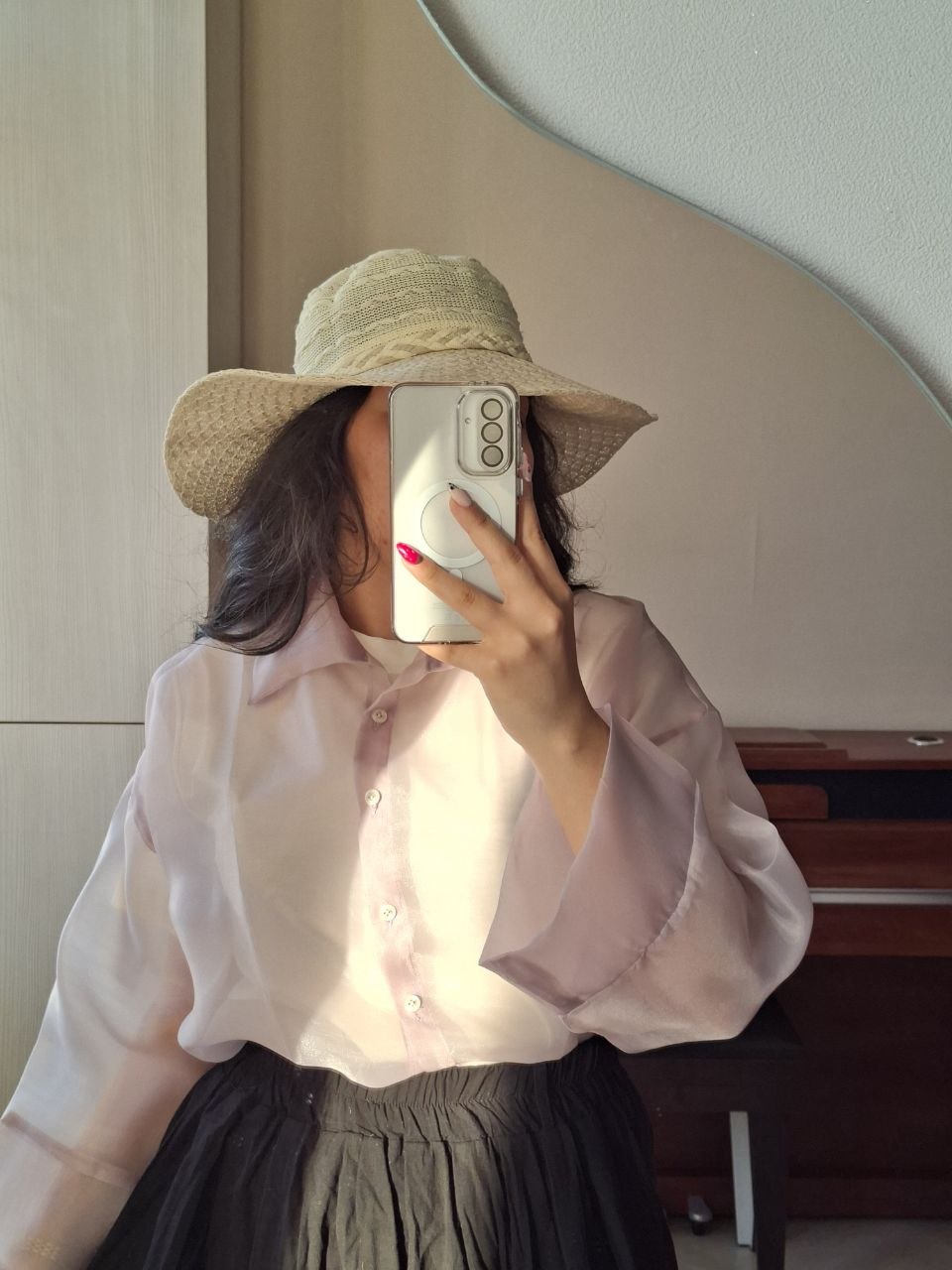 شومیز حریر شیشه ای